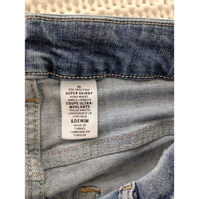 H&M High Waist Super Skinny Ankle Jeans Medium Blue Womens 28