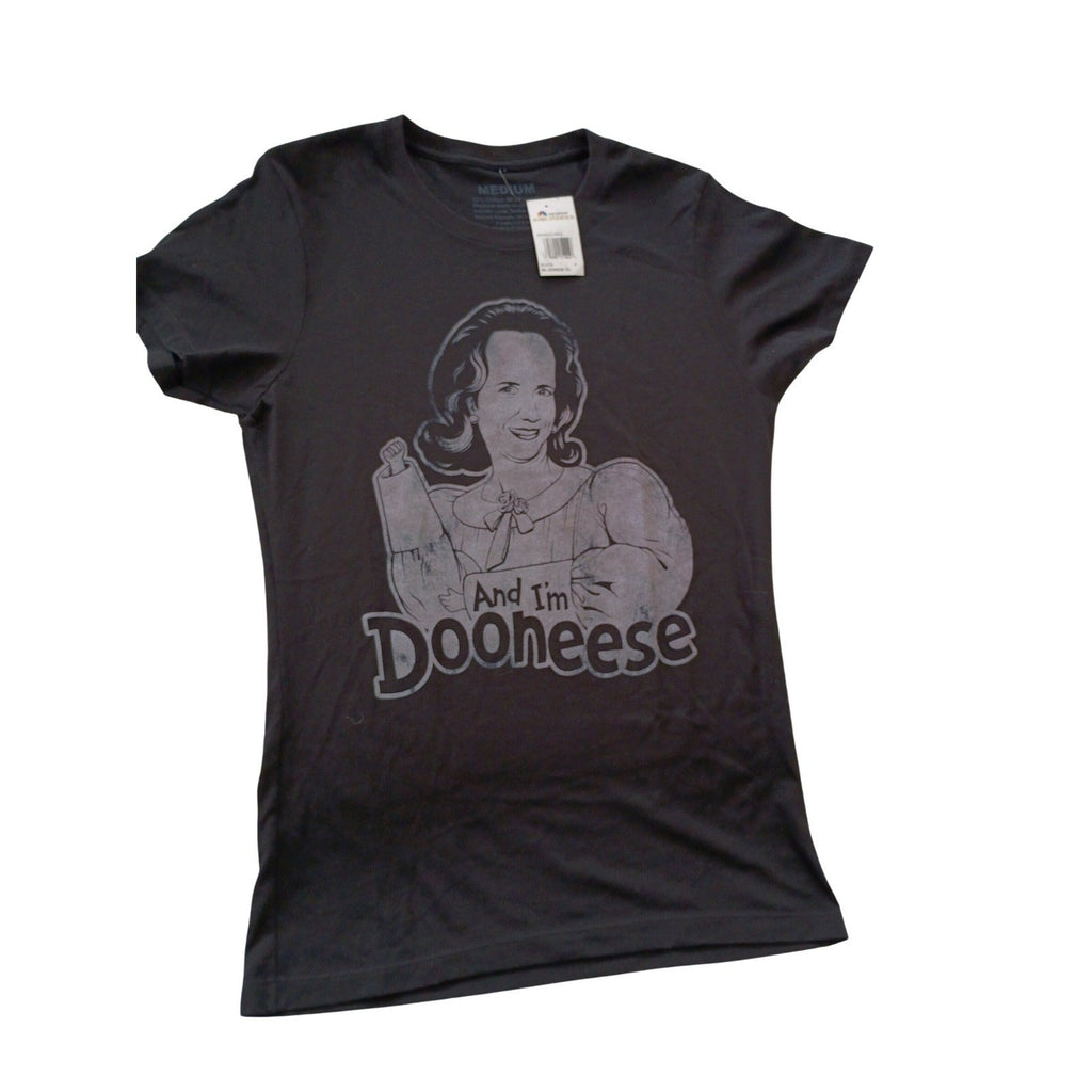 SNL Dooneese Kristen Wiig NBC Studios Graphic Tee Black 100% Cotton NWT Size M