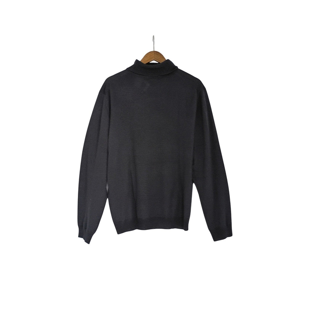 Banana Republic Extra Fine Italian Merino Wool Turtleneck Sweater Men XL Dk Grey