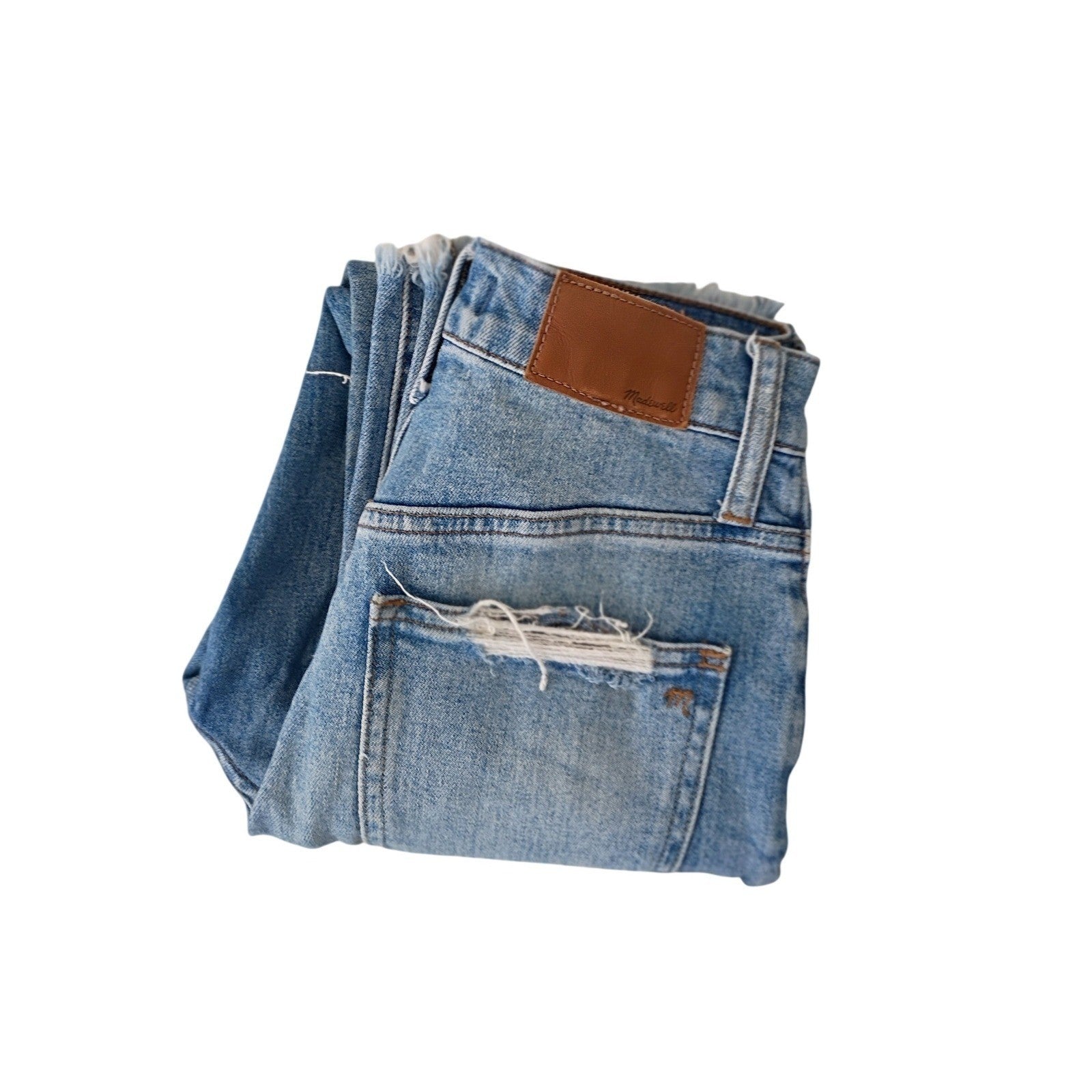 Madewell The Perfect Vintage Jeans Light Wash Distressed Frayed Hem 23x27 NWOT