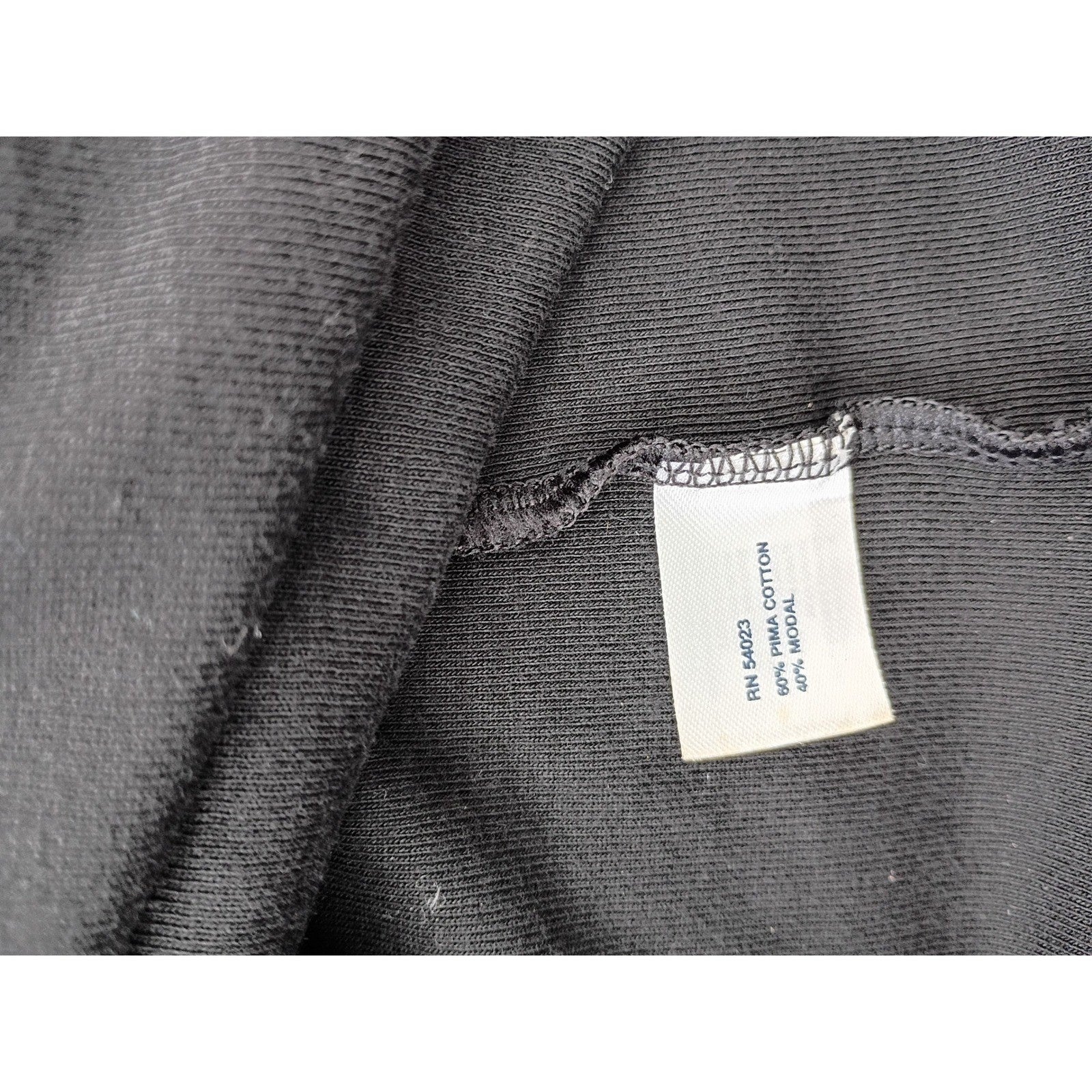 GAP Black Ribbed Turtleneck 3/4 Sleeve Top Women's Medium Cotton Modal