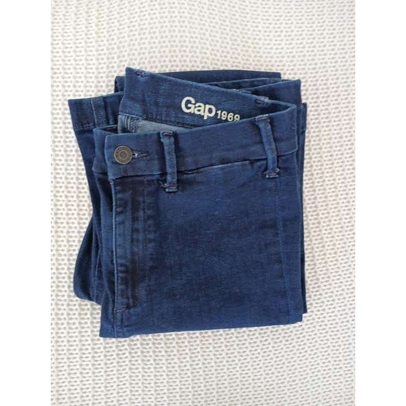 Gap 1969 High Rise Flare Jeans Dark Wash Denim Womens Blue Wide Leg 27x31
