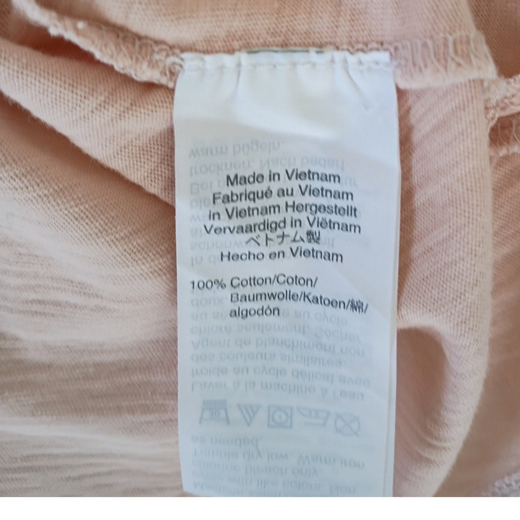 Madewell Coral Pink Slub 100% Cotton Pocket Tee Minimalist Coastal NWOT Small