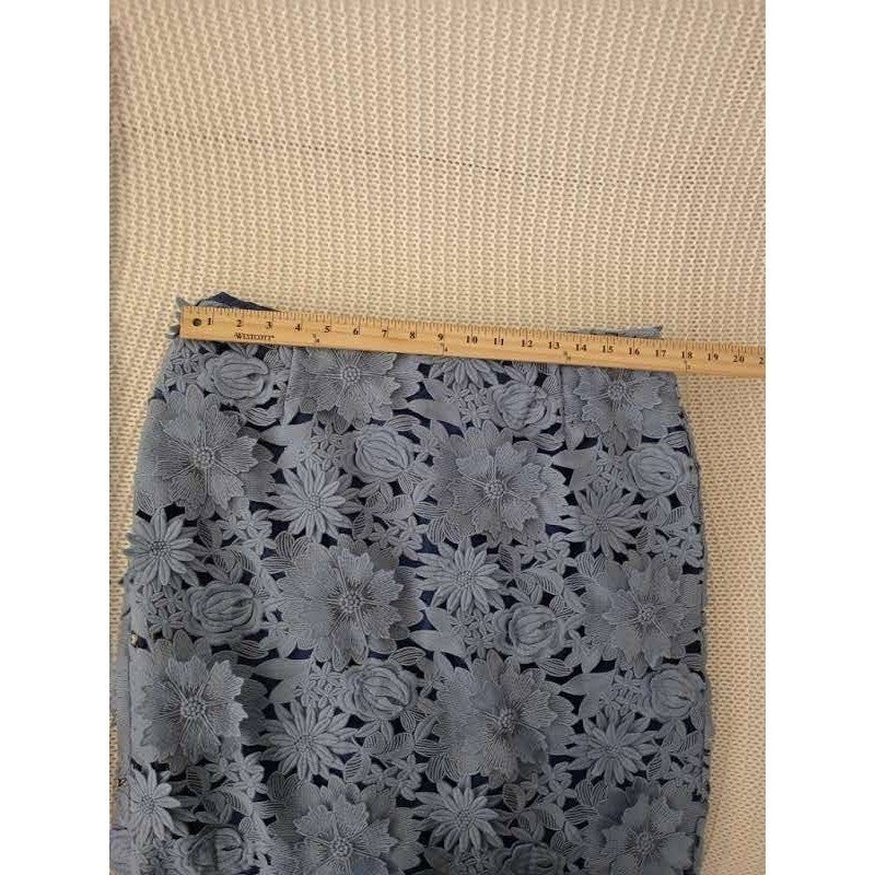 French Connection Blue Grey 3D Floral Lace Mini Skirt W32 S12 L Party Wedding