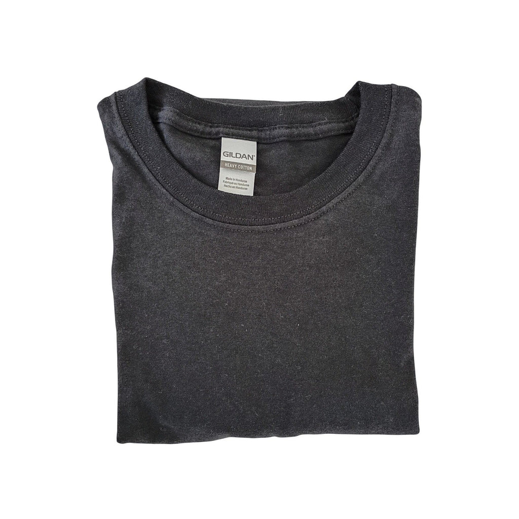 Gildan Heavy Cotton Long Sleeve T Shirt Charcoal Grey Size S Basic Casual Top