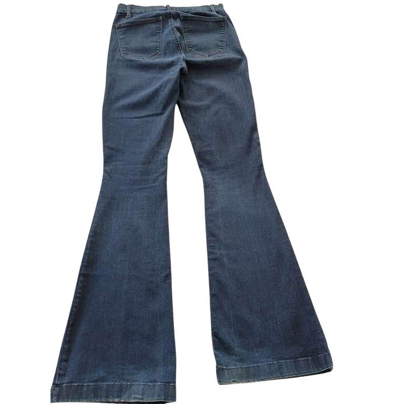 GAP 1969 High Rise Bootcut Flare Clean Dark Indigo Jeans 27x33 Stretch Denim