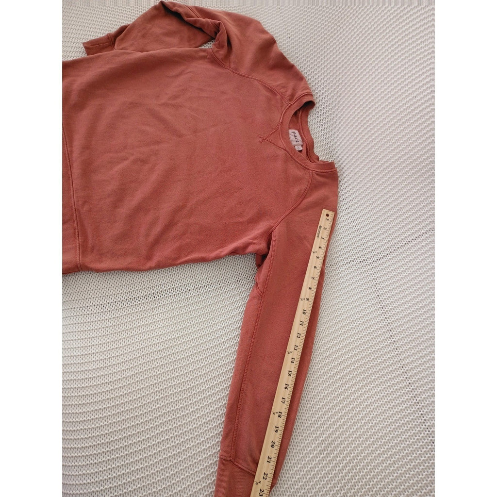 Pact 100% Organic Cotton Raglan Crewneck Sweatshirt Large Terracotta Pink