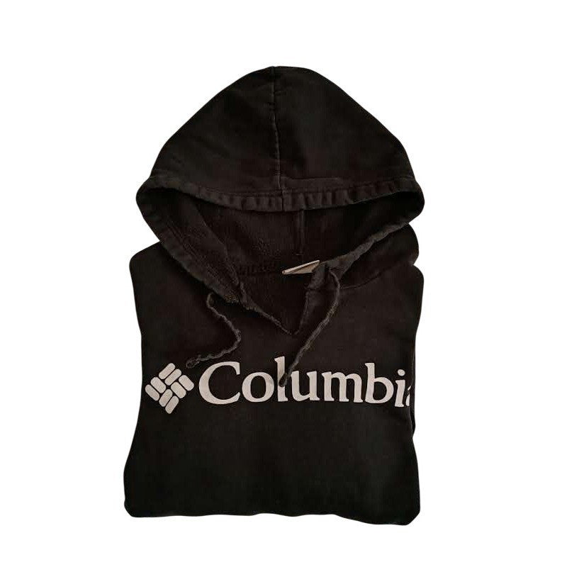 Columbia Black Logo Hoodie Sweatshirt Size L