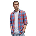 Tommy Hilfiger Plaid Button Down Shirt Men's S/P Blue Red Cotton Casual