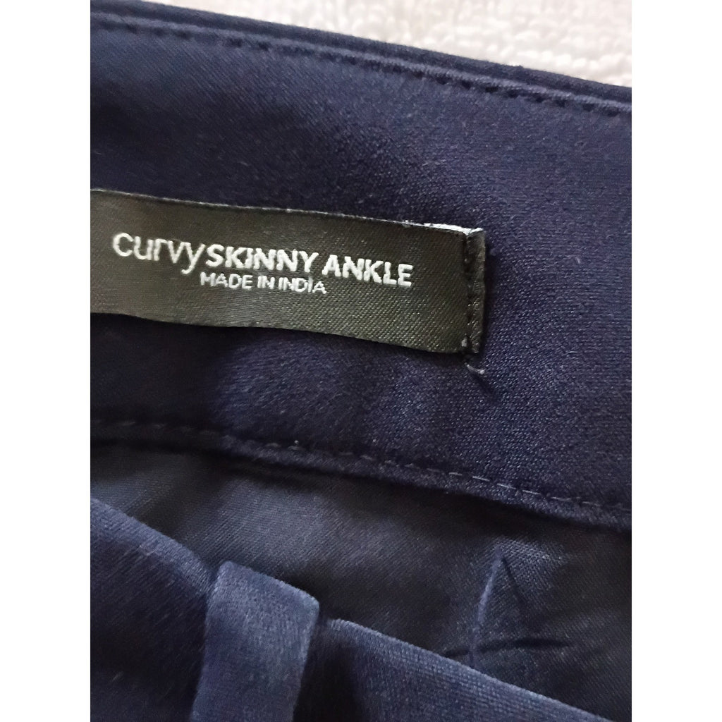 LOFT Curvy Skinny Ankle Cotton Work /Casual Pants Navy Blue Size 6T