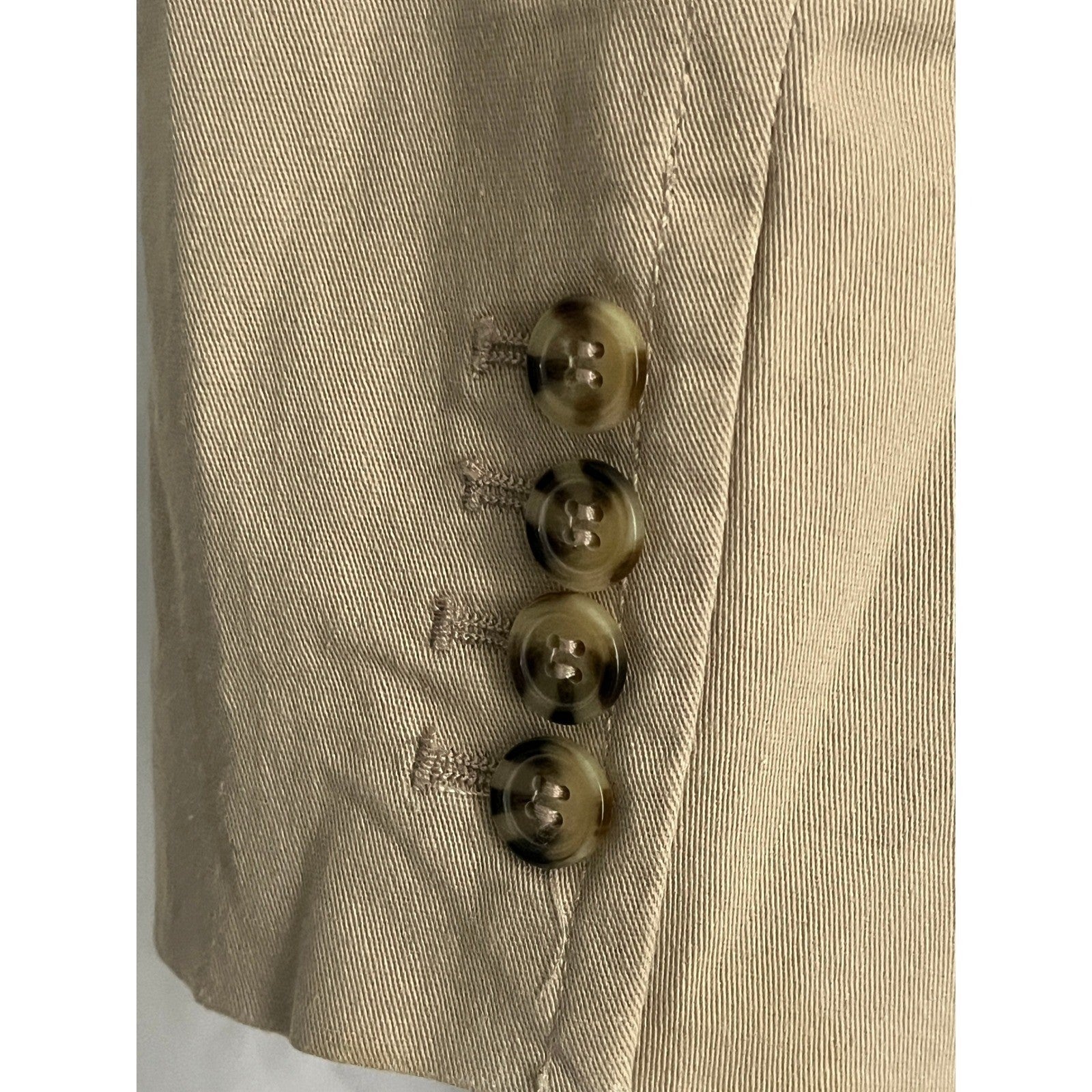 Chadwicks of Boston Beige 98%Cotton Blazer Jacket Size 14 Two Button