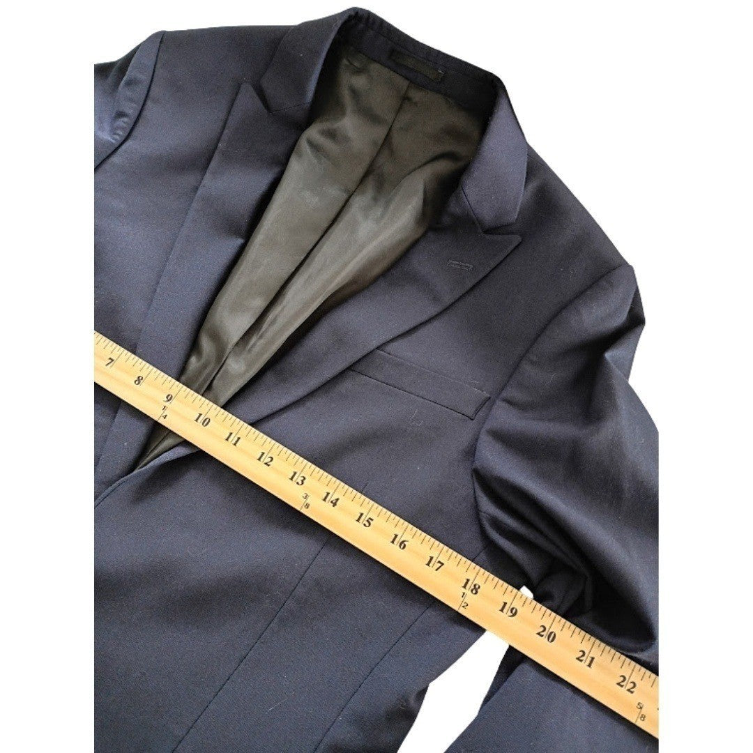 Slim Fit Wool Blend Blazer Navy Blue Men 40R Smart Tailored ASOS