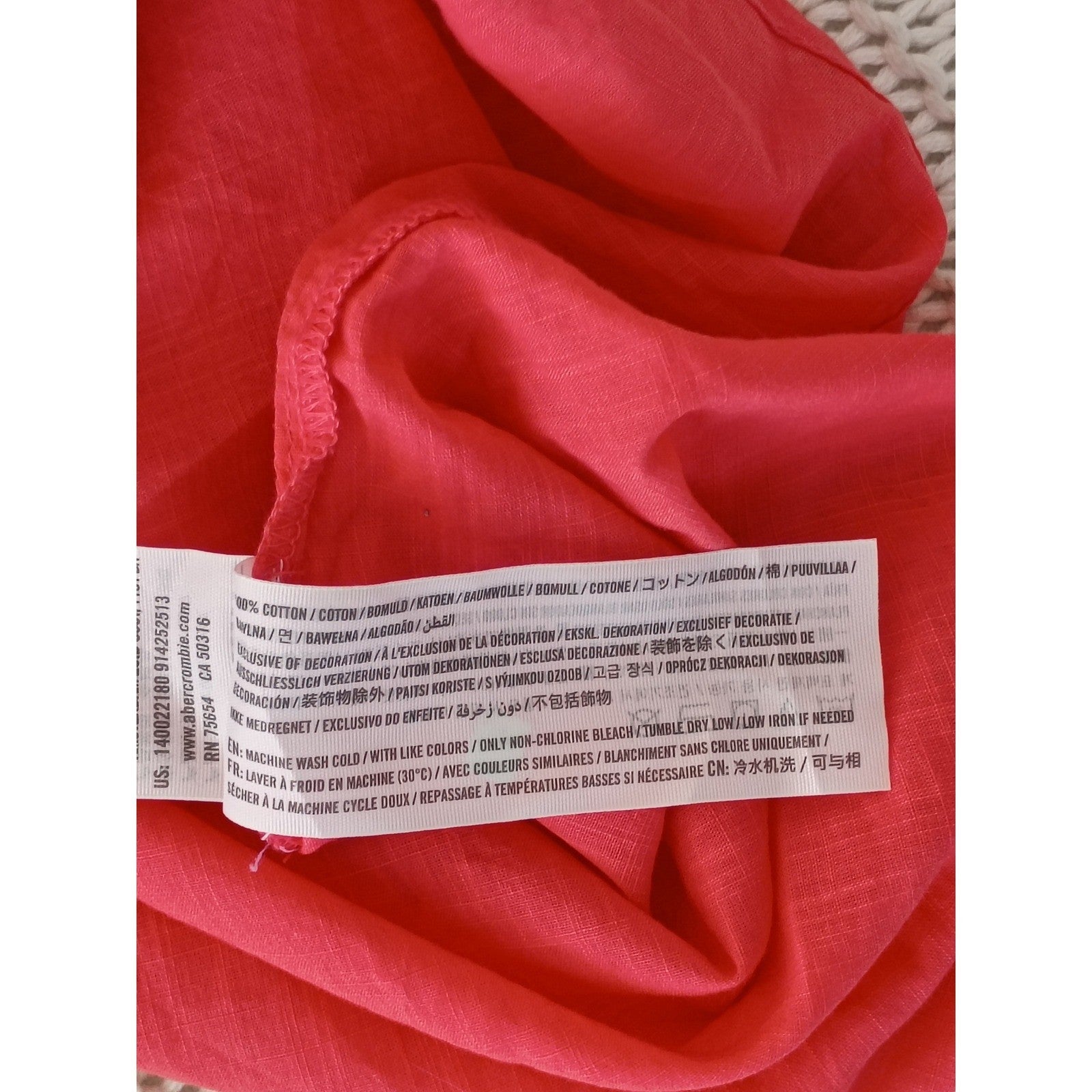 Abercrombie & Fitch NWT 100% Cotton Red Embroidered Peasant Top S Boho