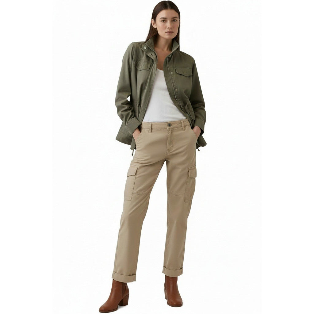 Hidden Jeans Khaki Cargo Pants Straight Leg Tan Utility Y2K Minimalist Size 25