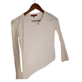 7 For All Mankind White Eyelet Grommet Top V Neck Long Sleeve Boho Blouse M