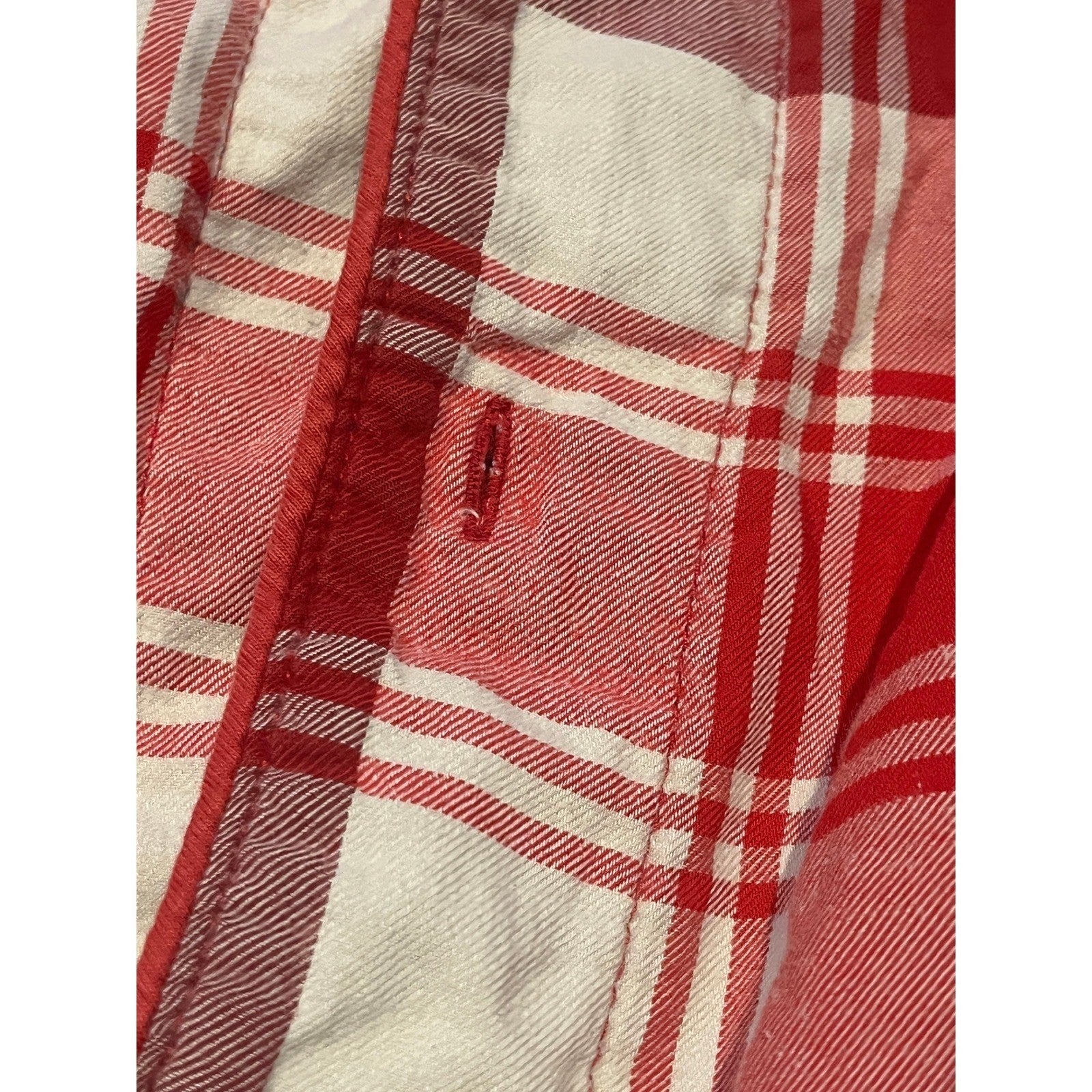 HEARTH & HAND Magnolia Red White Plaid Pajama Shirt Mens S Cotton