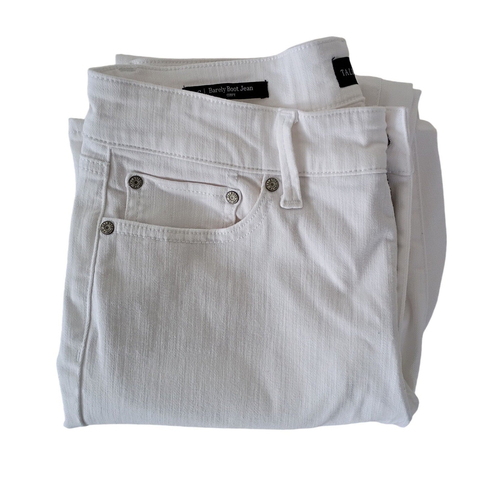 Talbots Womens -NWOT - Size 6 28x30 Curvy Barely Bootcut Jean White Denim Pants