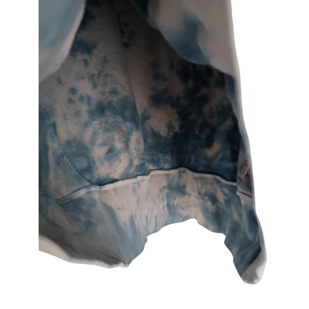 DANNIJO Tie Dye Hoodie 100% Cotton Cropped Sweatshirt Blue White Cotton XL