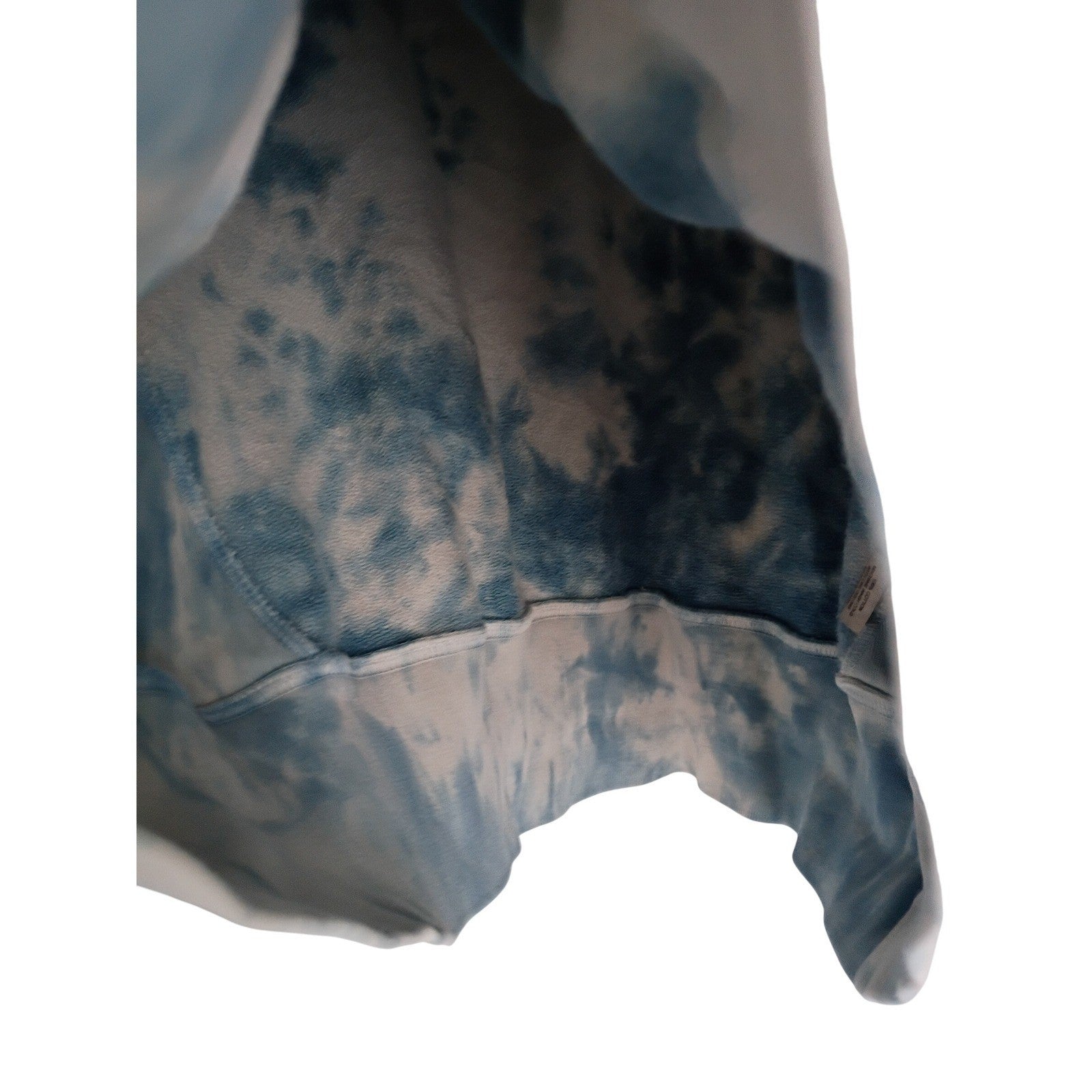 DANNIJO Tie Dye Hoodie 100% Cotton Cropped Sweatshirt Blue White Cotton XL