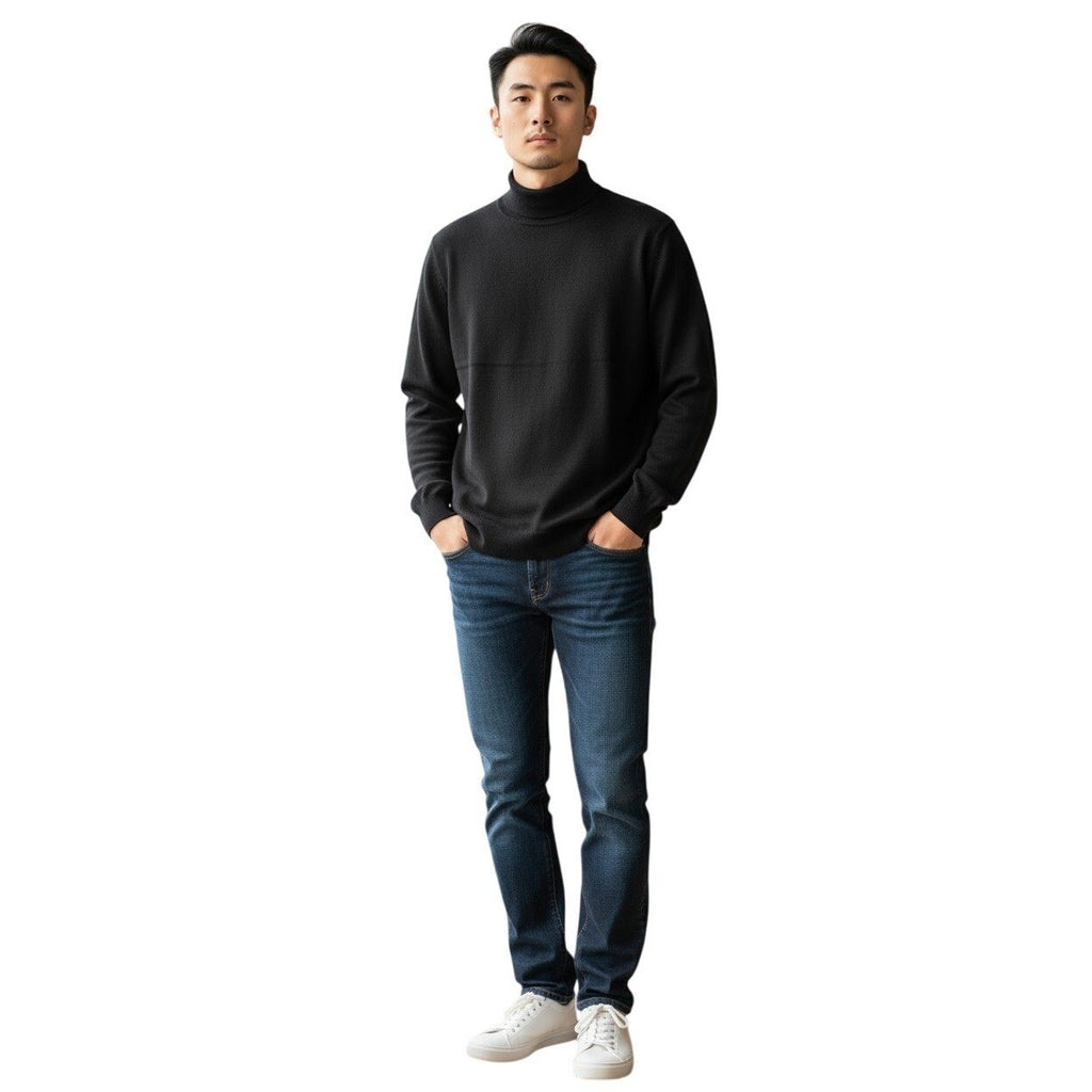 Banana Republic Extra Fine Italian Merino Wool Turtleneck Sweater Men XL Dk Grey