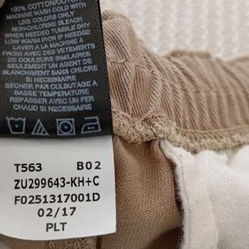 Free World Clothing 100% Cotton Cargo Jogger Pants Tan Drawstring Size Medium