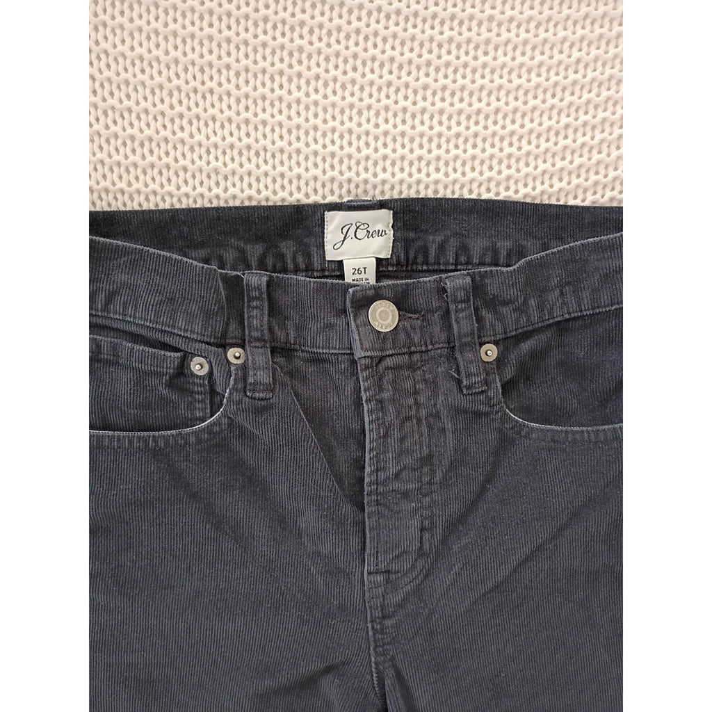 J.Crew Re-Imagined Navy Corduroy Slim Straight Pants 26Tx30 Tall Girl Fit NWOT