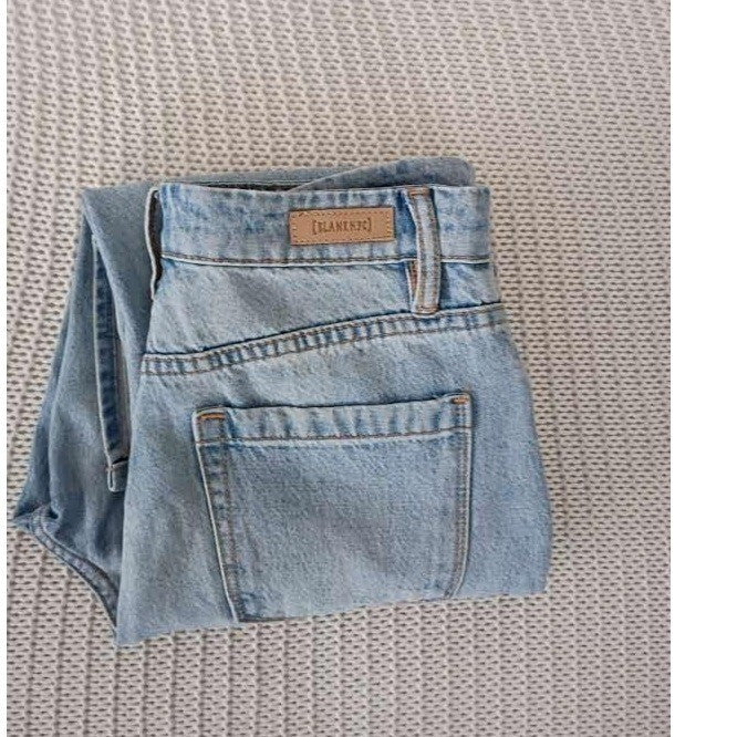 BlankNYC Jean 26x33 Tall High Rise Cooper Long Slim Straight Light Wash SideSlit