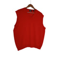 Jos A Bank Signature L Red 100% Merino Wool V-Neck Sweater Vest Italian Yarn Men