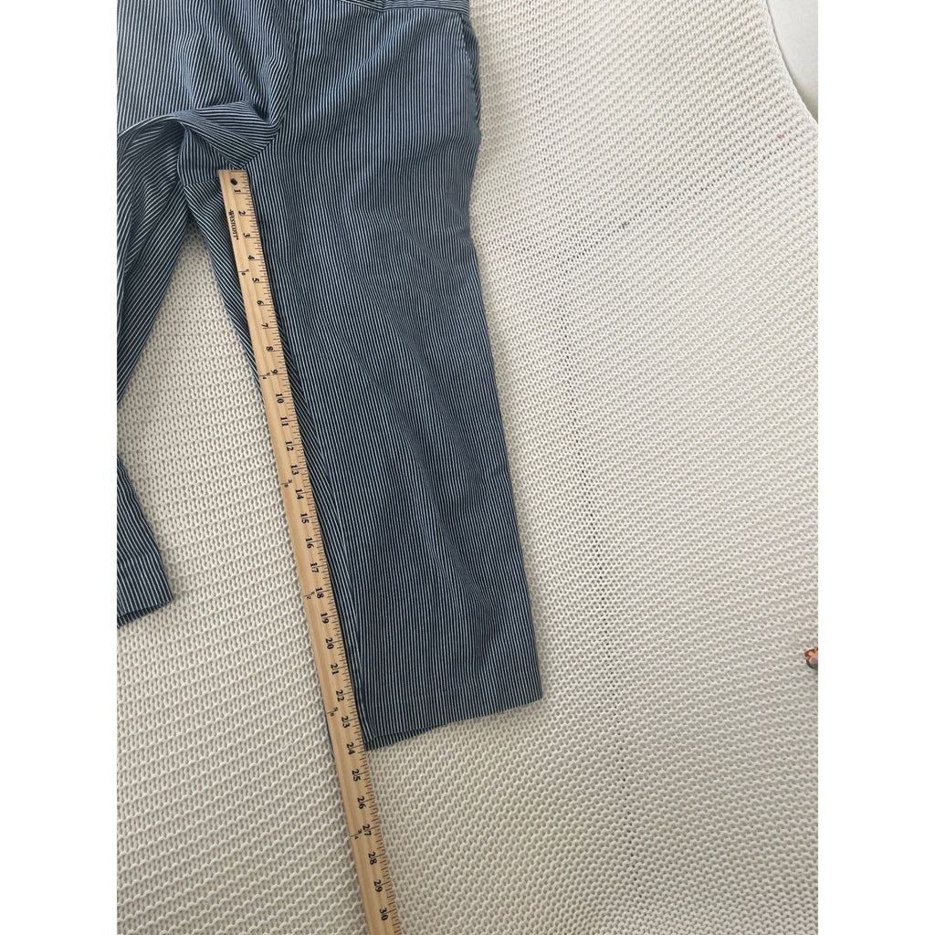 Alfred Dunner Striped Cotton Pull On Rouched W Pants Straight Leg Fits X/XL