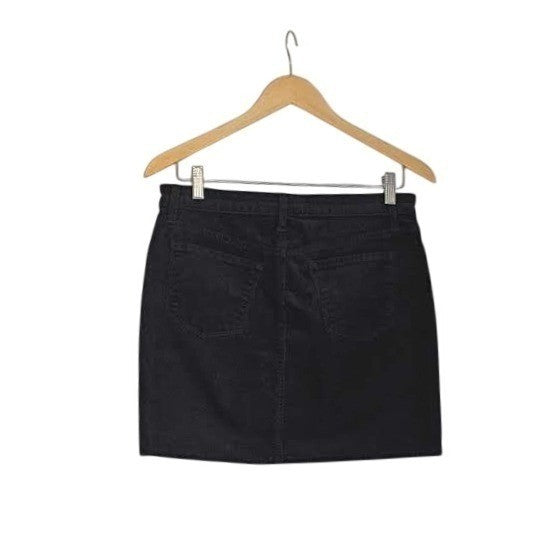 J Brand Gwynne Black Corduroy Mini Skirt Casual Versatile Everyday Size 26x15 L