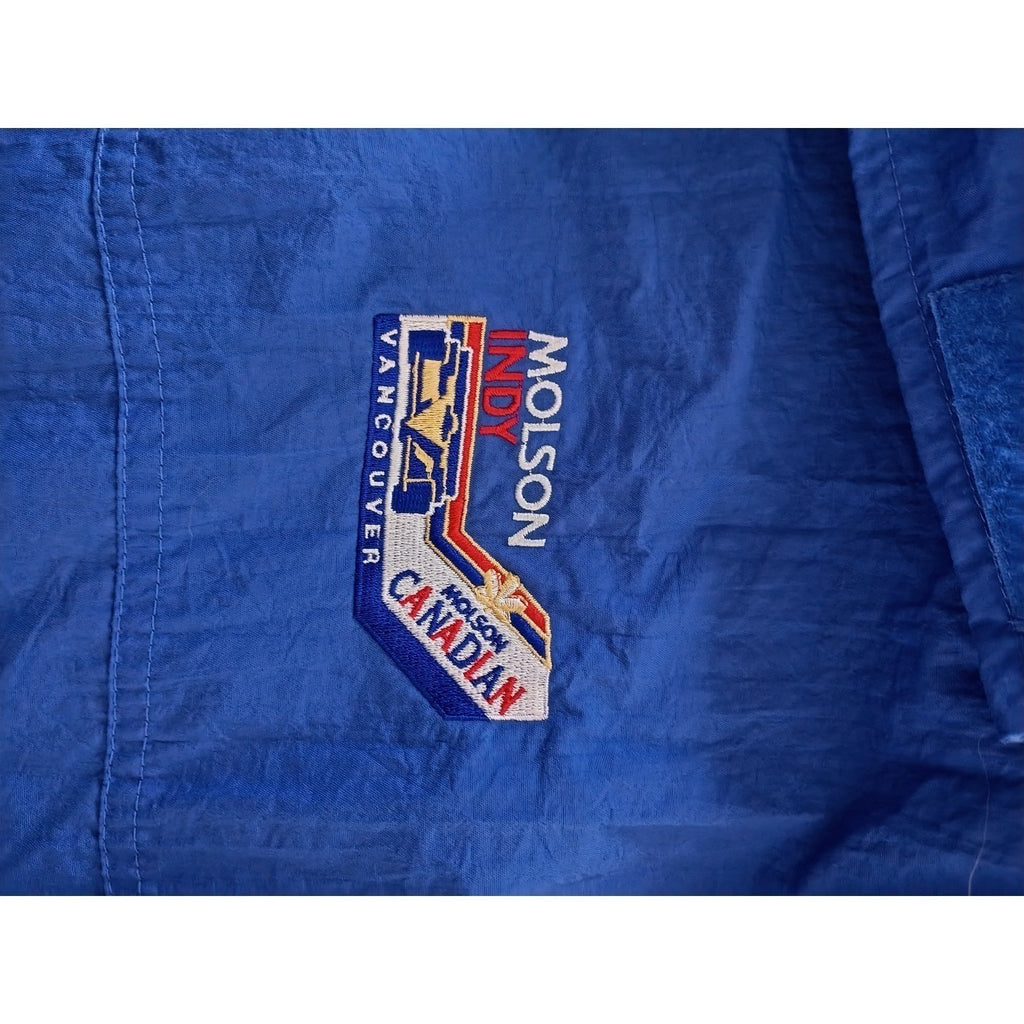 Vintage Molson Canadian Racing Jacket Blue Windbreaker Beer Promo Mens XL