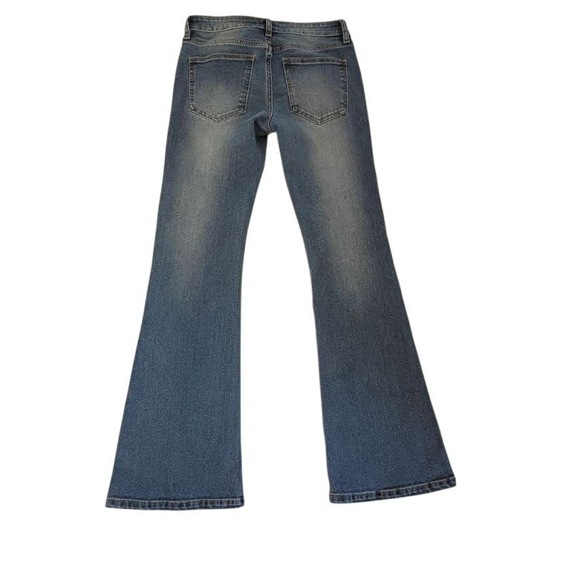 RISE SUPPLY CO. Blue Wash Flare Jeans 27x30 High Rise Bootcut Trendy Denim