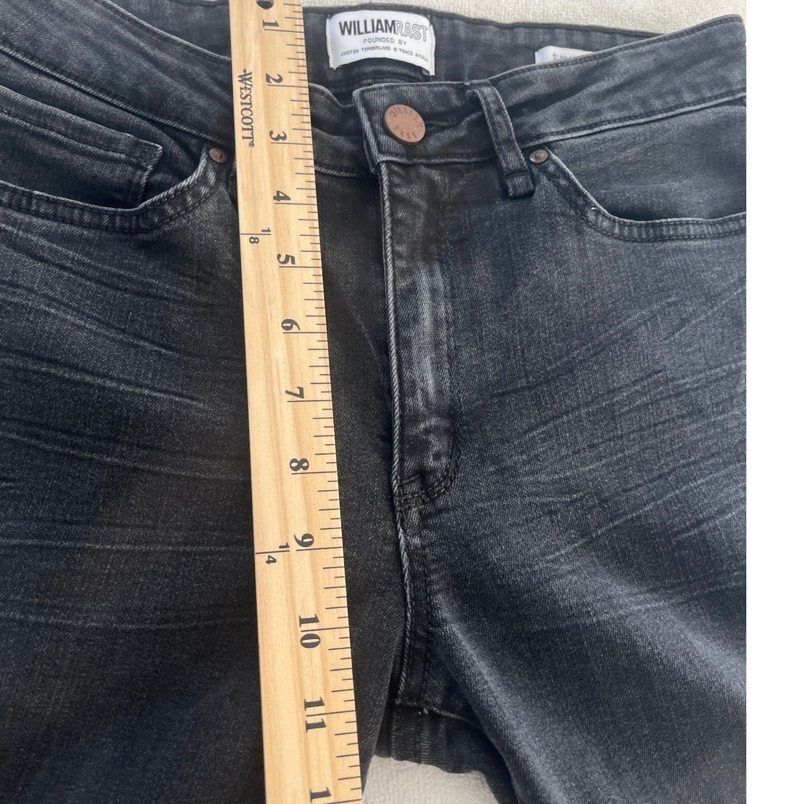 William Rast Slim Straight Black Wash Denim 27x29 NWOT Heritage Premium Jeans