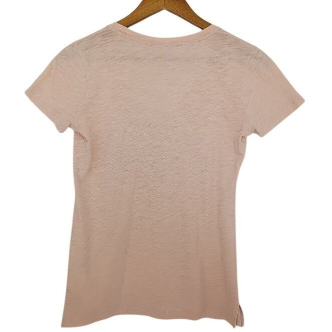 Madewell Blush Pink V Neck Pocket Tee 100% Cotton Minimalist  Basic Fits Small