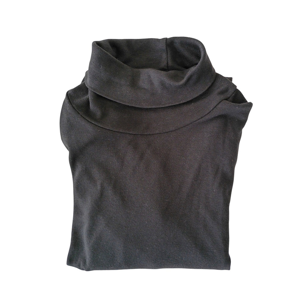 GAP Black Ribbed Turtleneck 3/4 Sleeve Top Women's Medium Cotton Modal