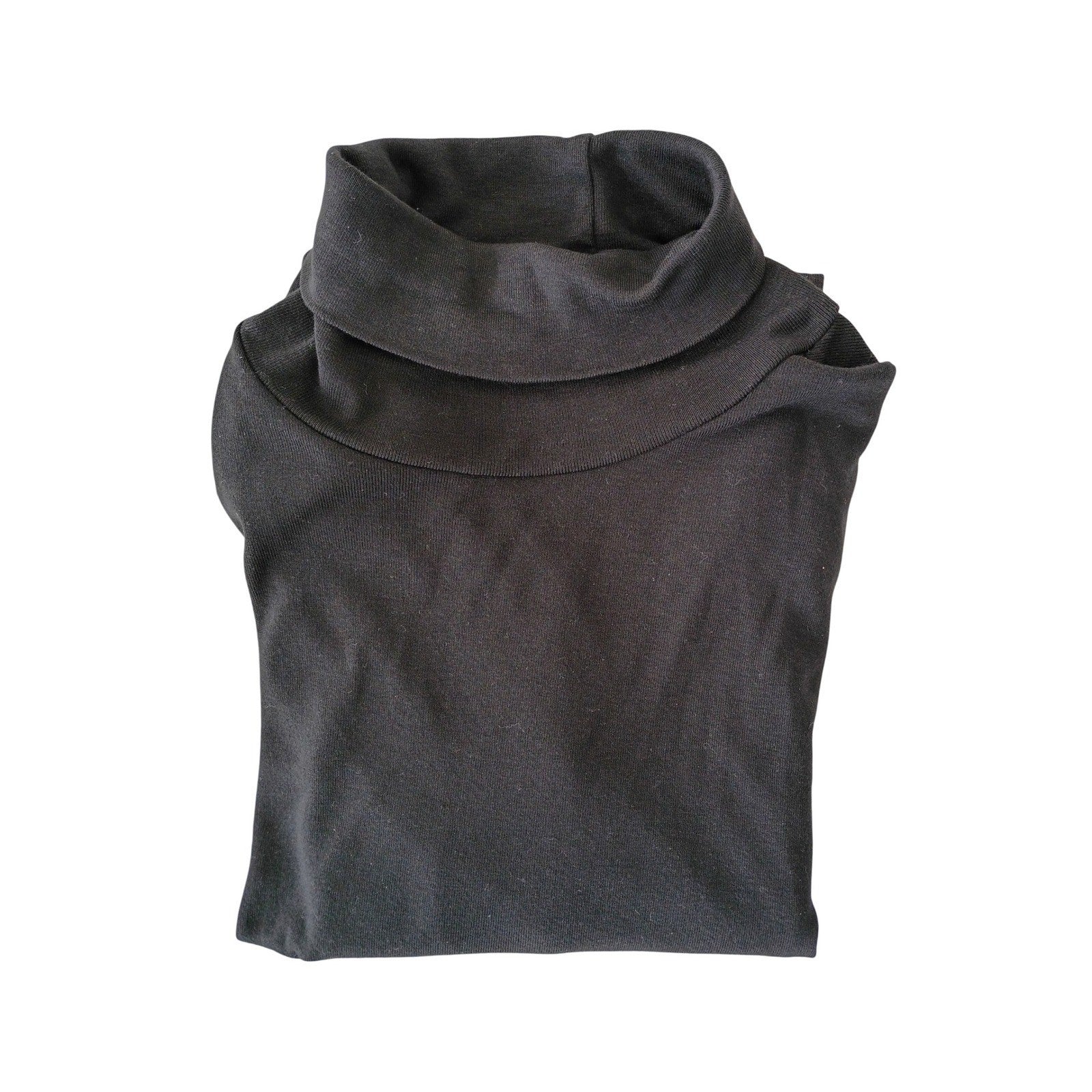 GAP Black Ribbed Turtleneck 3/4 Sleeve Top Women's Medium Cotton Modal
