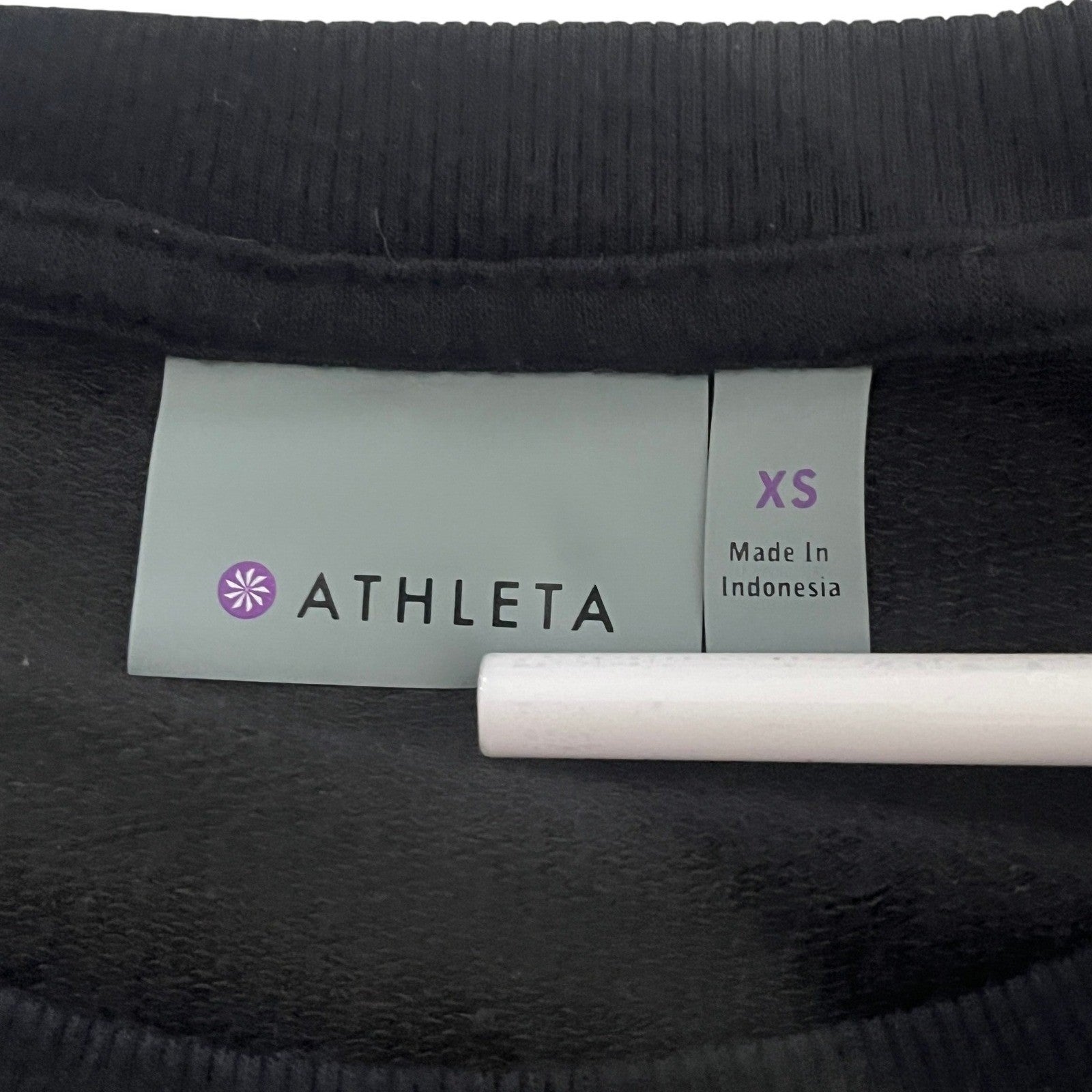 ATHLETA Black Wrap Front Long Sleeve Top S Modal Spandex Retro-Chic