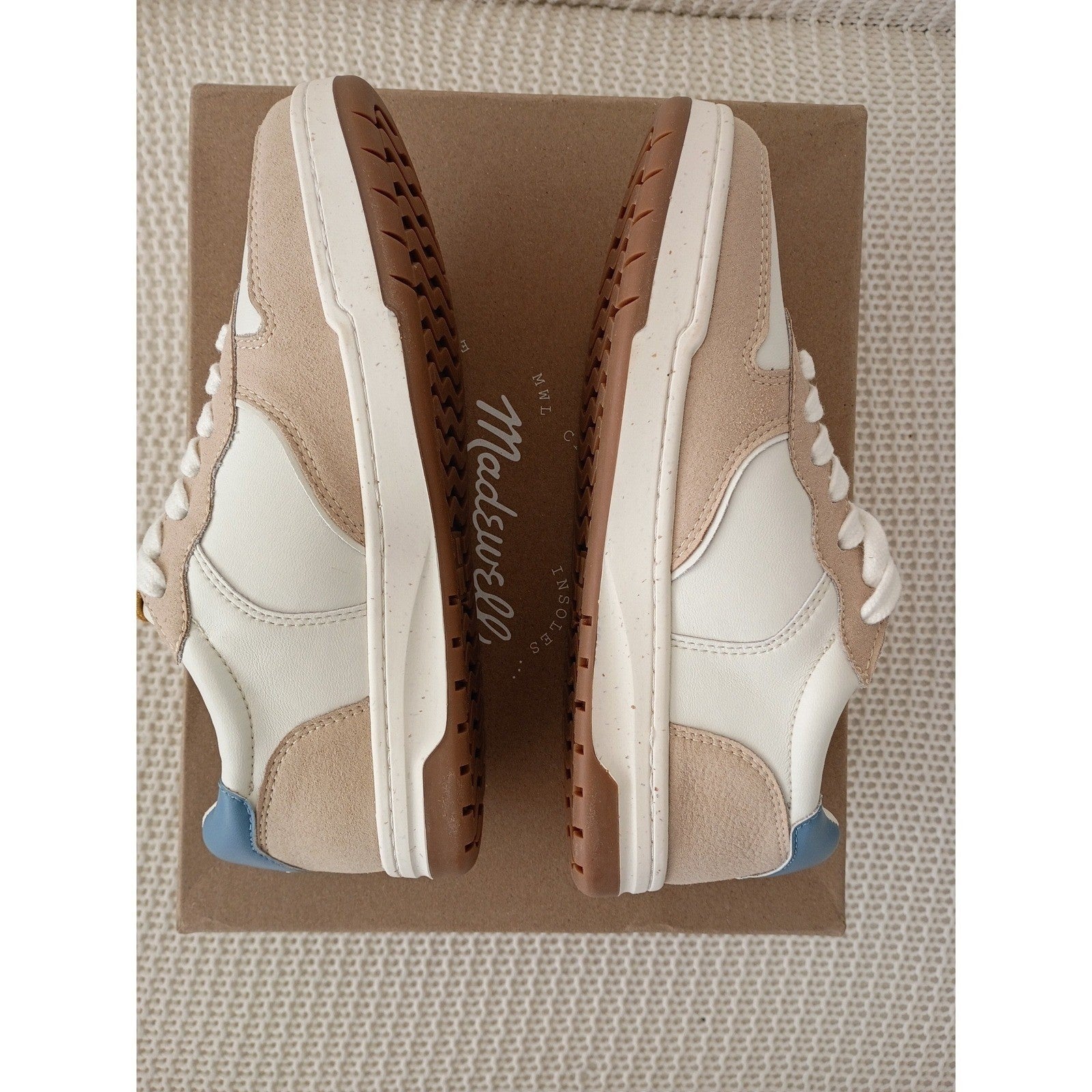 NWT Madewell MWL Court Sneakers Leather Nubuck Suede Tranquil Lake Womens 7