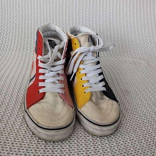 Vans Sk8-Hi MoMA Museum of Modern Art Multi Color Sneakers Women's 7 NWOT $90