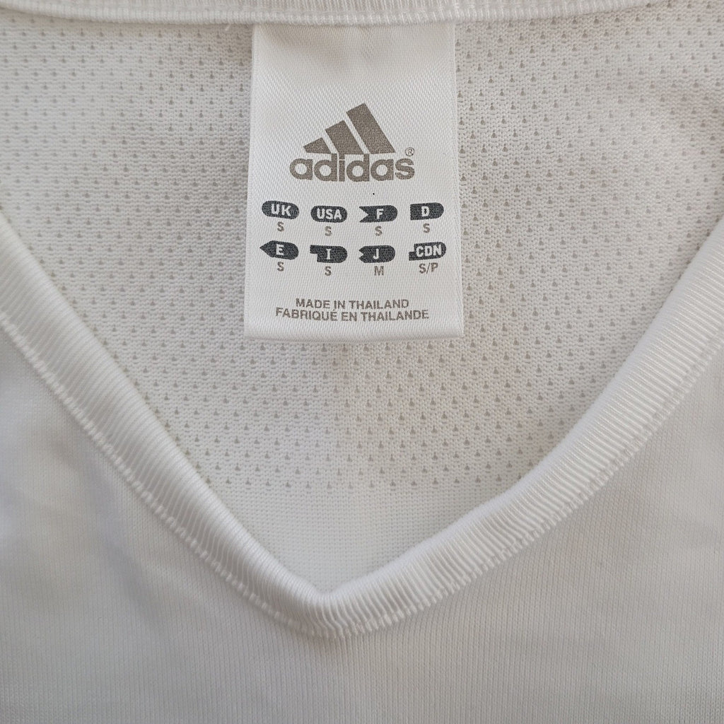 Adidas ClimaCool V Neck Athletic T Shirt White Womens Size S