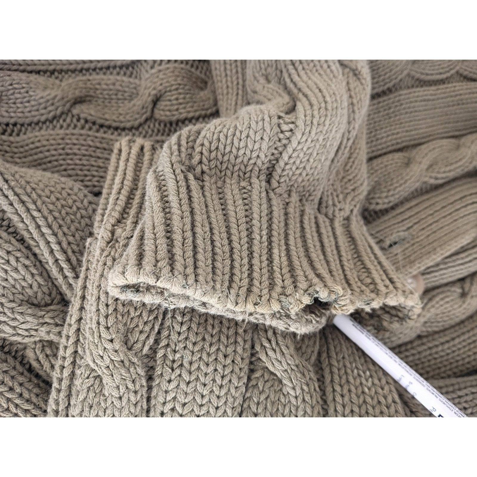 GAP Cable Knit Cardigan Sweater Olive Green Button Long Sleeve XL 100% Cotton