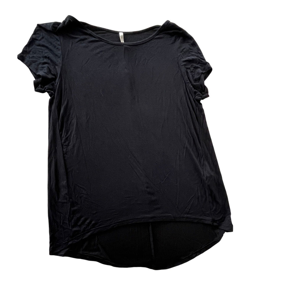 Mossimo Black Cotton V Neck Short Sleeve Basic Tee Shirt Womens Small