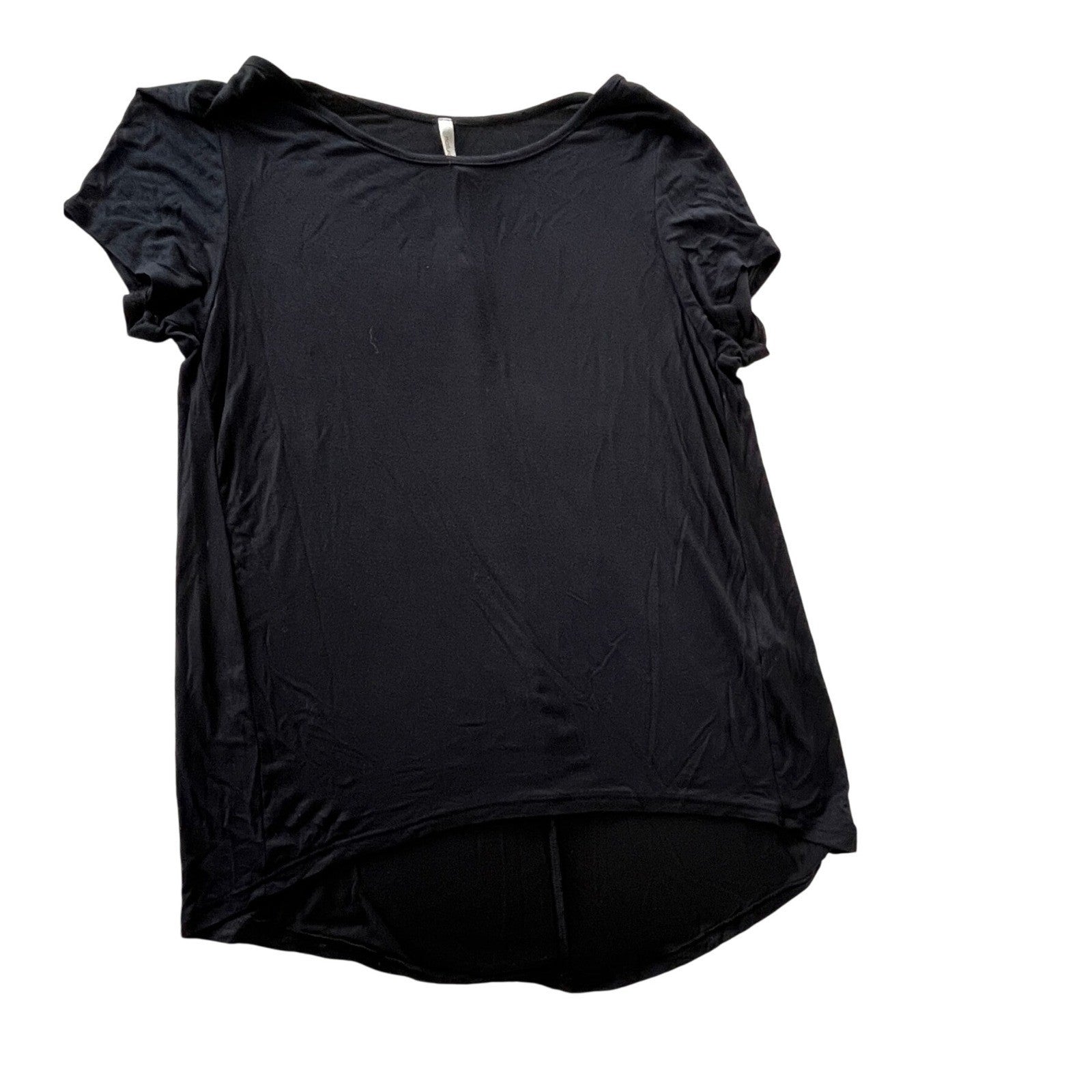 Mossimo Black Cotton V Neck Short Sleeve Basic Tee Shirt Womens Small