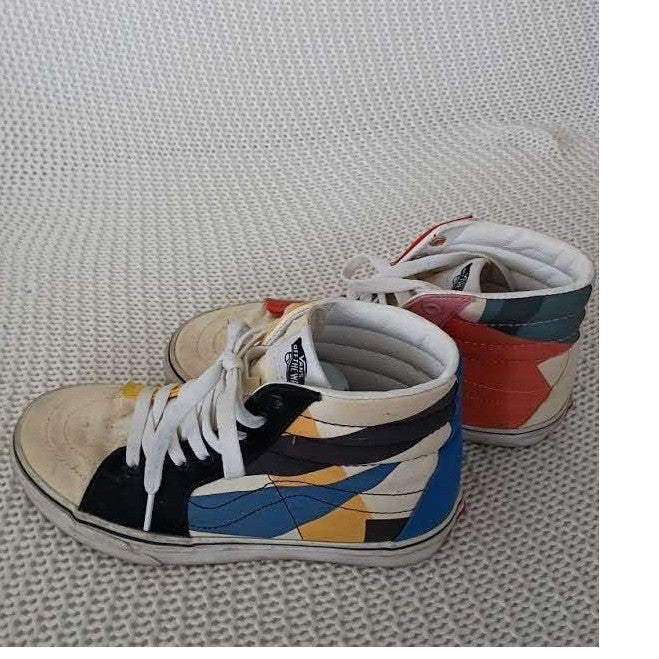 Vans Sk8-Hi MoMA Museum of Modern Art Multi Color Sneakers Women's 7 NWOT $90