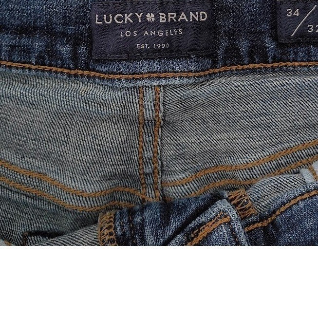 LUCKY BRAND 223 Straight Leg Jeans 34x32 Dark Wash Denim Boho