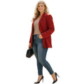 Evan Picone Red 100% Wool Blazer V Neck Timeless Career Chic 10