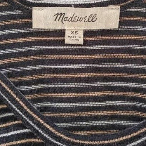 Madewell Striped Tank Dress Fits S Black White Sleeveless Casual Everyday
