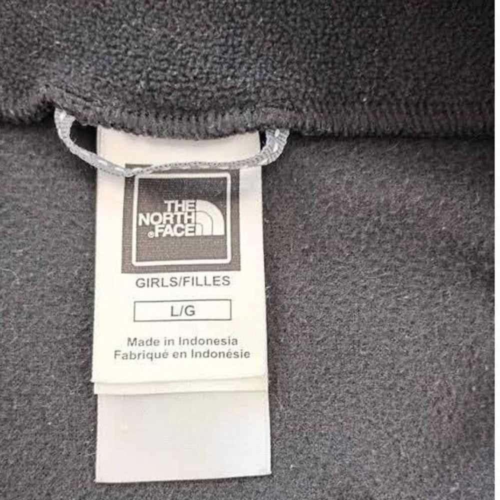 The North Face Gray 1/4 Zip Fleece Pullover Girls L G Fits Women Small PTP 19"