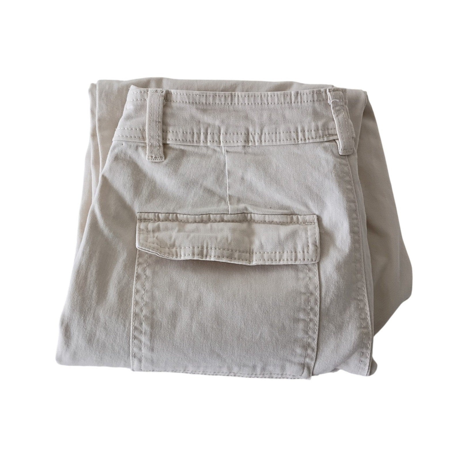 A New Day Womens Cargo Pants Cream Stretch Elasticized Sz 8 W28x26