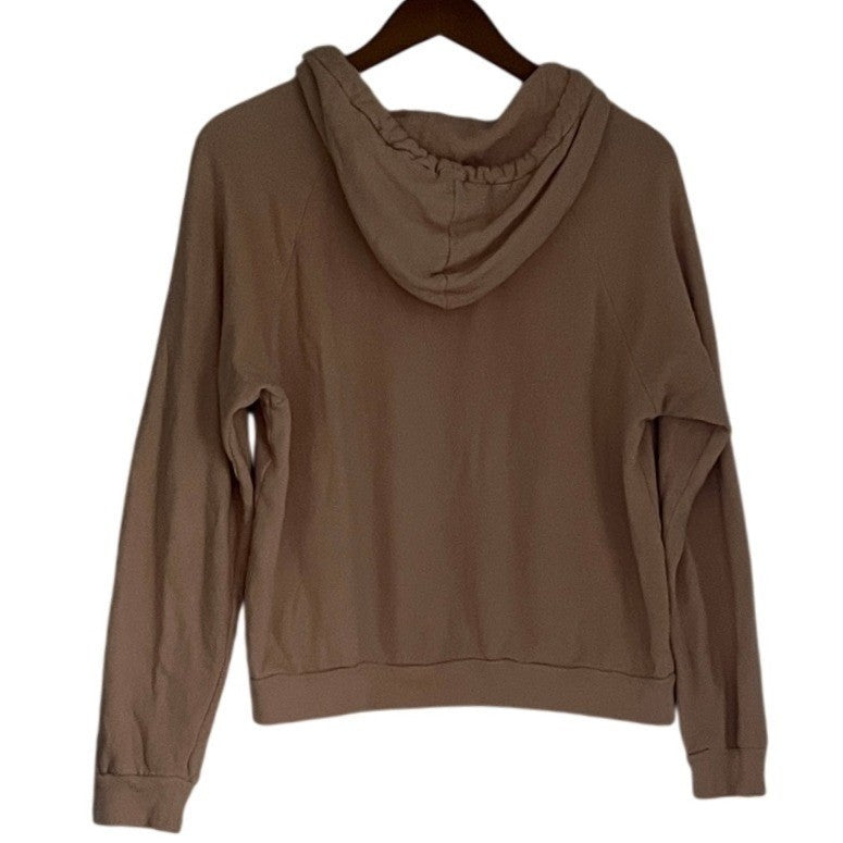 HONORINE Pink Cotton Terry Hooded Sweatshirt Hoodie Fits S/M; Boho Casual